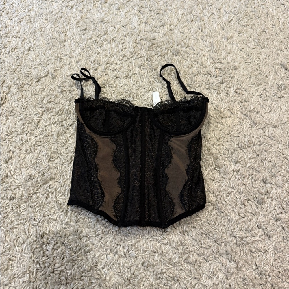 Urban Outfitters Black Lace Bustier